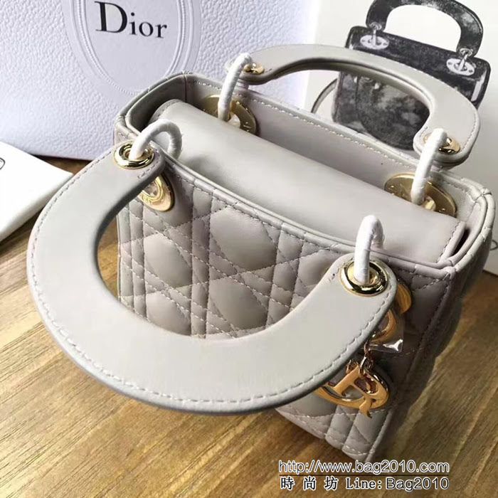 DIOR迪奧 頂級原單 3格漆皮Dior Lady mini原單小羊皮 迷你 鏈條斜挎包 配備雙鏈條  zdo1070